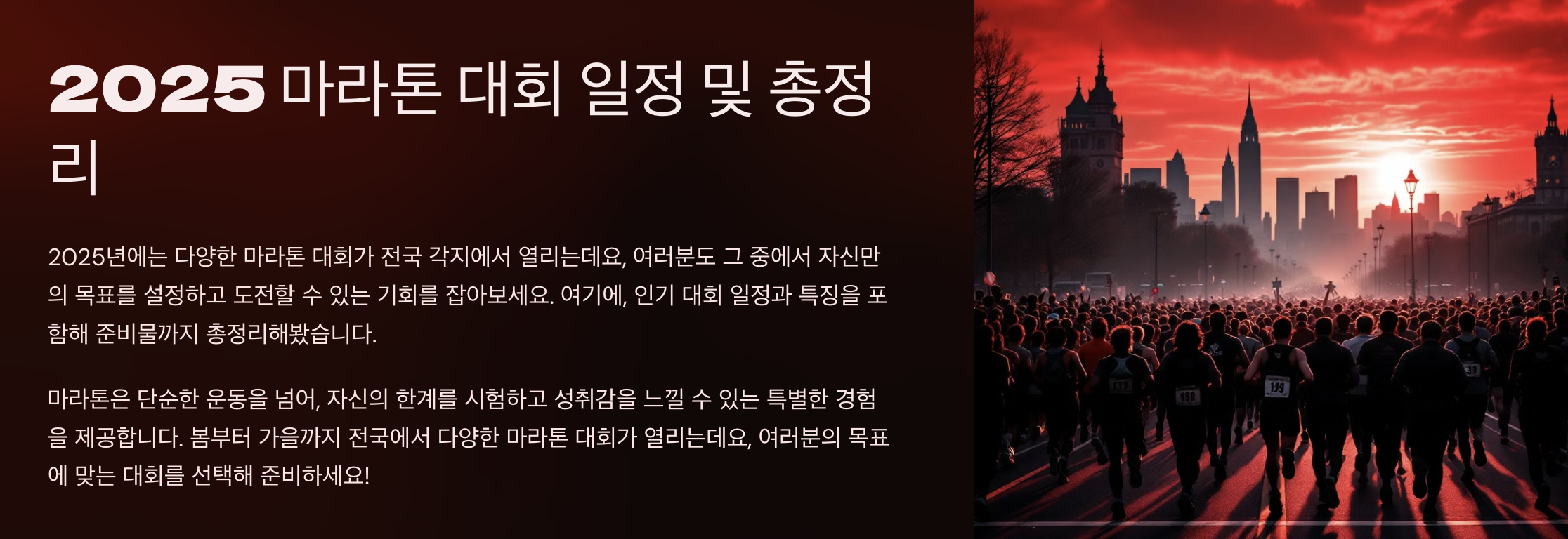 2025 마라톤 대회 일정 및 총정리! 🏃♂️🏅 2 2025 마라톤 대회 일정 및 총정리!