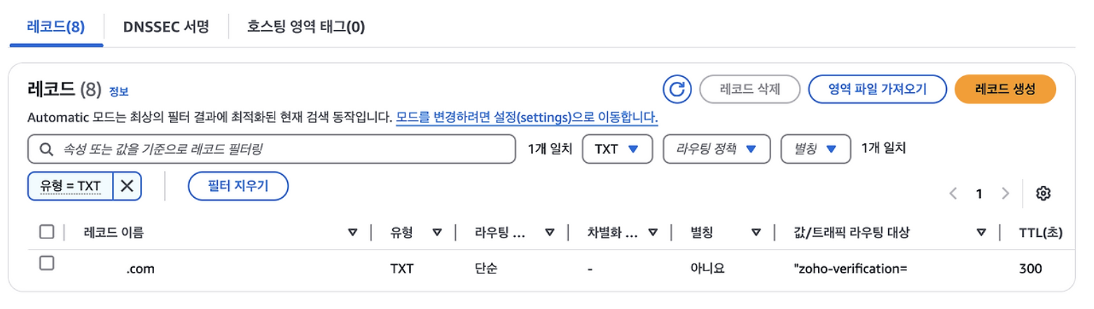 무료 도메인 이메일 쉽게 만들기 (feat. 나만의 이메일 만들기) 8 5.2 TXT 레코드 추가