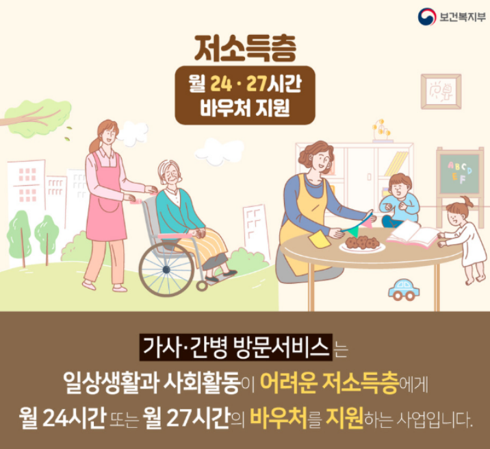 가사 간병 방문 지원사업 신청 방법 및 대상자 안내 2 제공 서비스 종류
